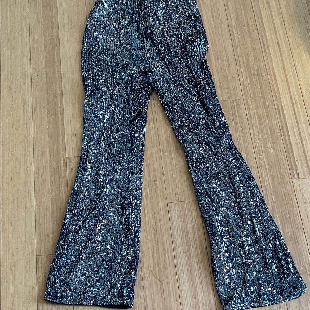 Sparkly Black Sequin Pants